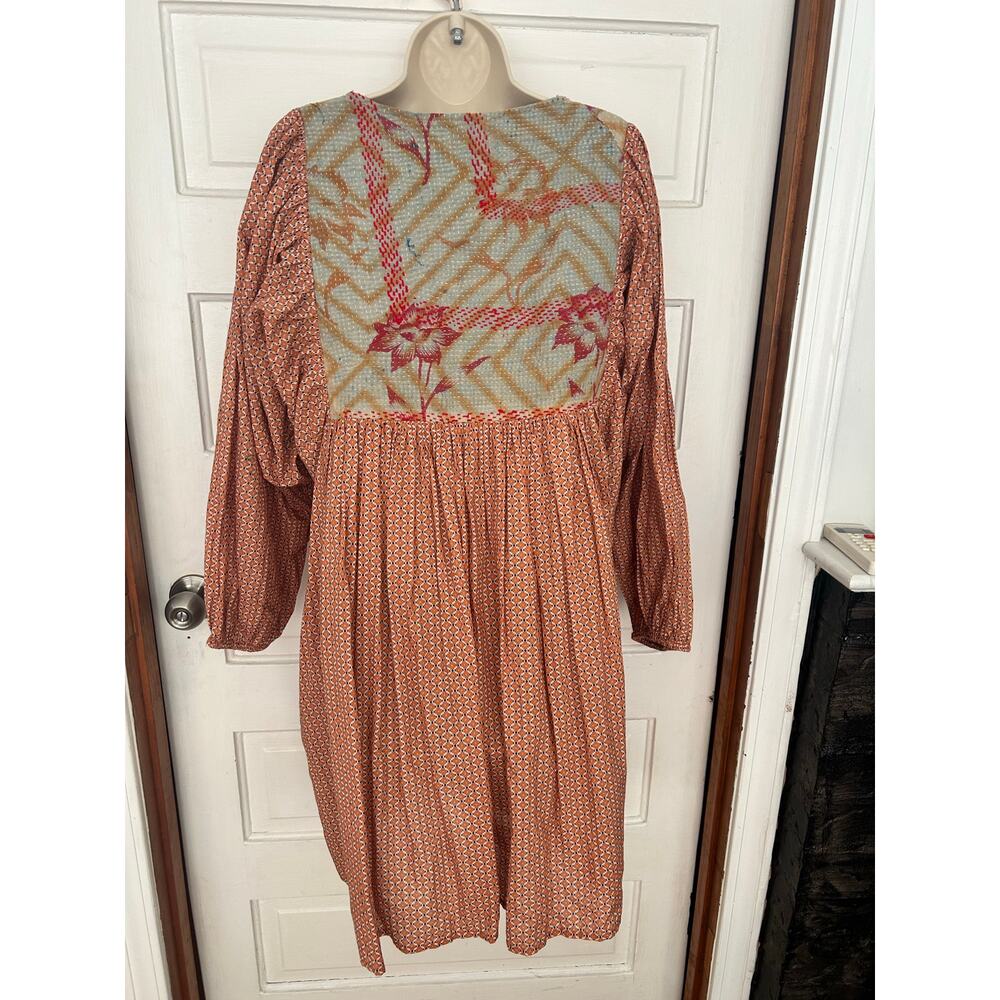 World Market Dress Boho Hippie Multicolor Floral Women's S/M 100% Cotton XC - Picture 8 of 11